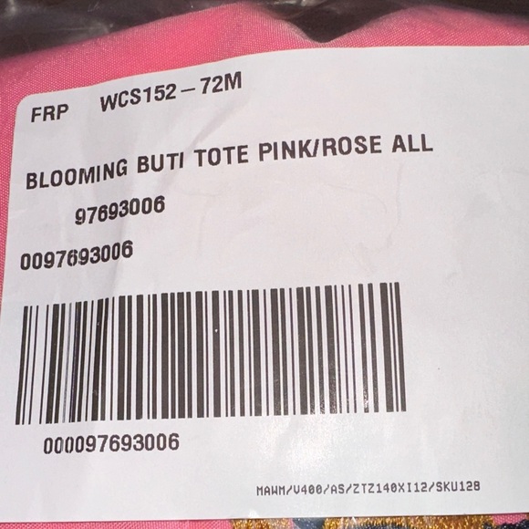 Free People Movement Blooming Buti Pink Tote with Gold & Navy Embroidery NWT - Picture 9 of 11